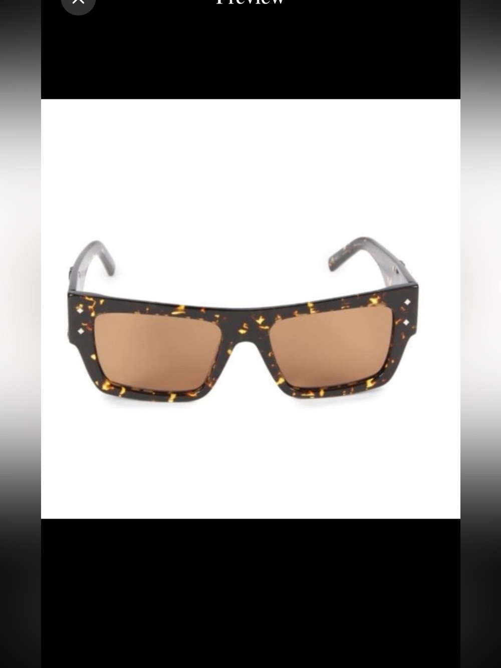 MCM Square Frame Tortoiseshell Sunglasses 100% UV w/leather case Unisex NWT!